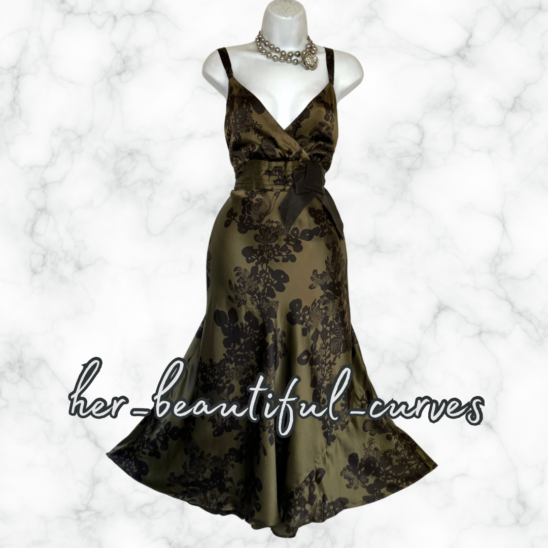 MONSOON SILK FLORAL OCCASION PARTY DRESS SIZE 14