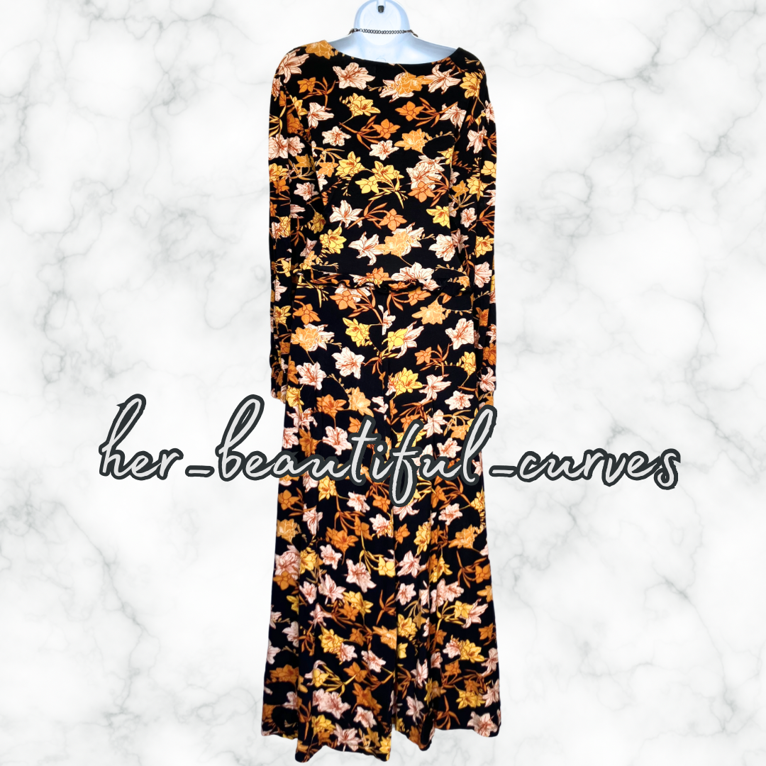 JOE BROWNS FLORAL PRINT JERSEY MIDI OR MAXI PARTY DRESS SIZE 22