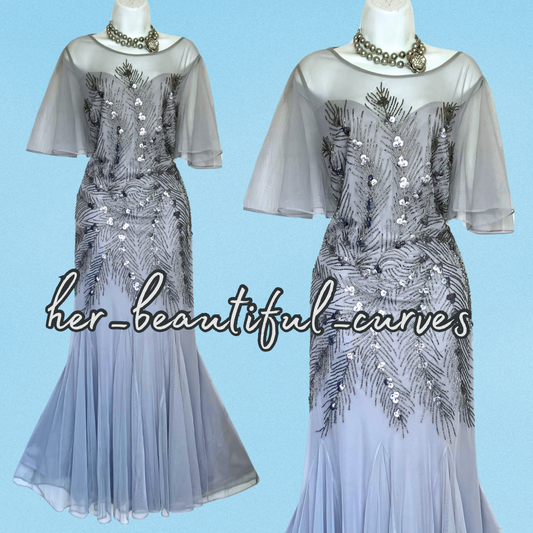 JOANNA HOPE SEQUINED BEADED EMBELLISHED OCCASION EVENING PARTY DRESS SIZE 16