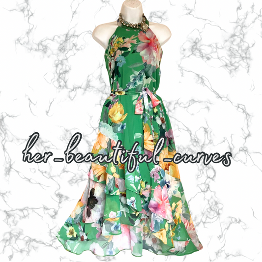 LIPSY FLORAL PRINT WEDDING OCCASION PARTY DRESS SIZE 16 new with tags