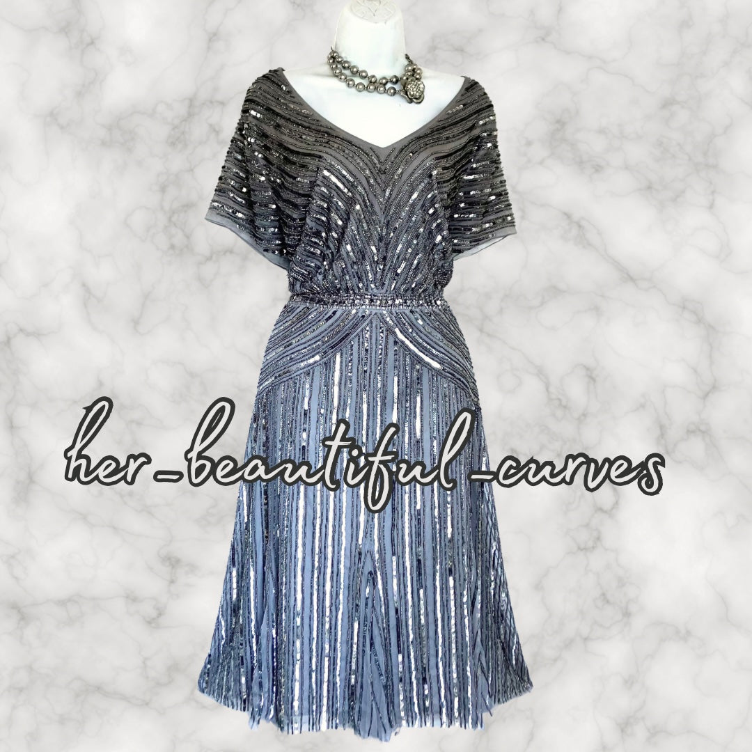 TOGETHER SEQUINS BESDS EMBELLISHED WEDDING OCCASION PARTY DRESS SIZE 22