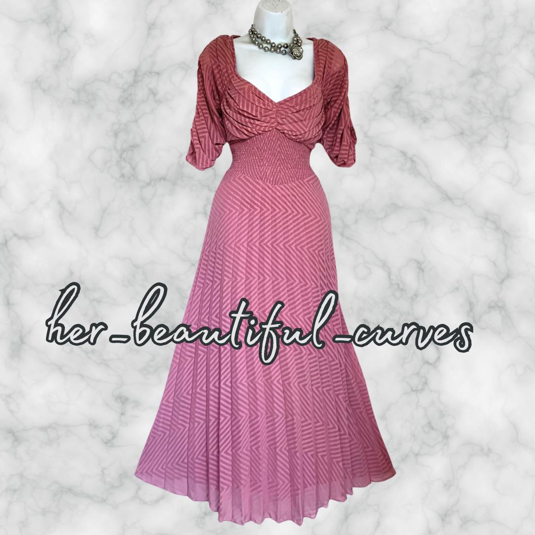 ASOS ZIGZAG PATTERN PLEATED OCCASION WEDDING PARTY DRESS SIZE 16