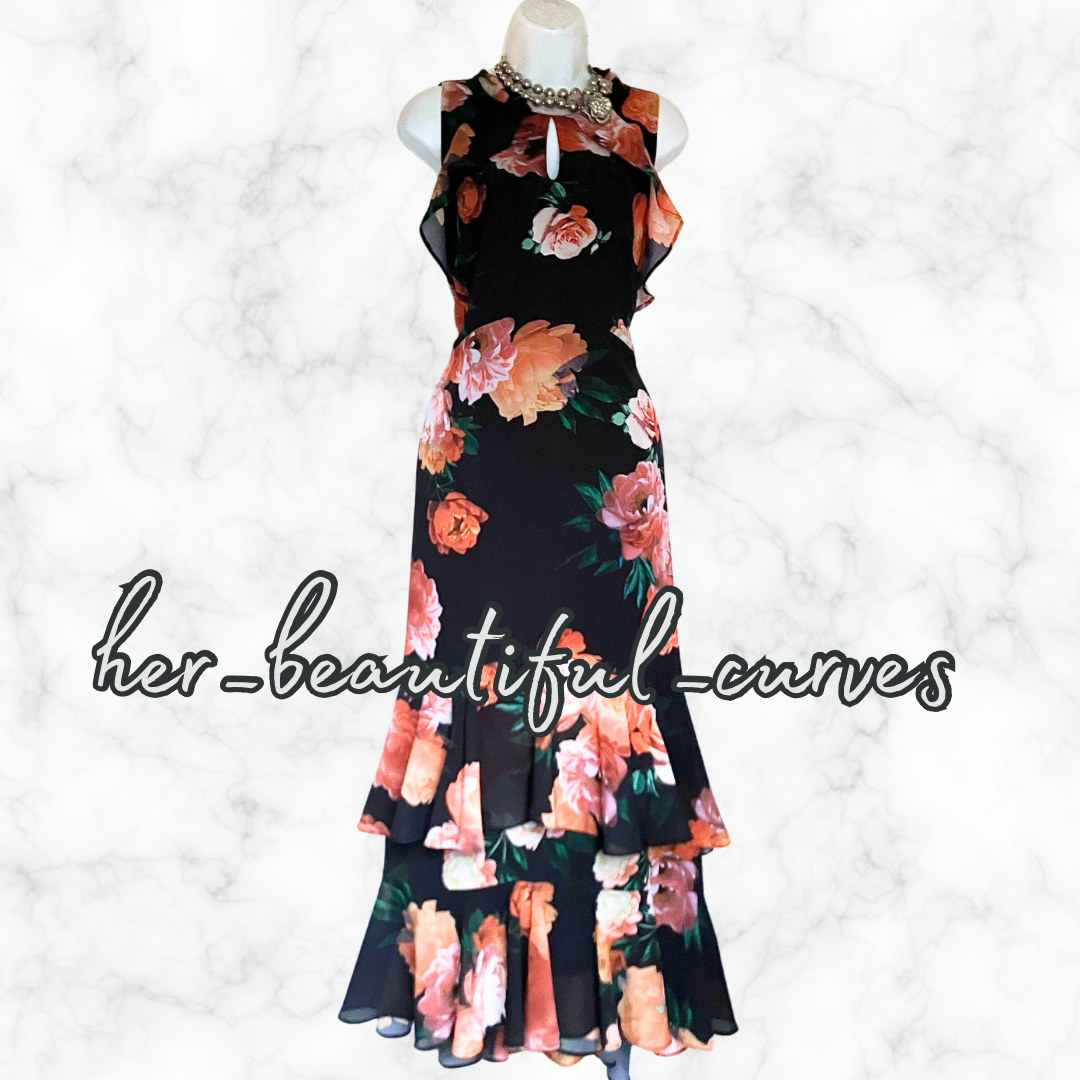 JOANNA HOPE FLORAL PRINT MAXI OCCASION WEDDING PARTY DRESS SIZE 20