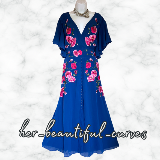 HOPE & IVY EMBROIDERED FLORAL WEDDING OCCASION PARTY DRESS SIZE 24