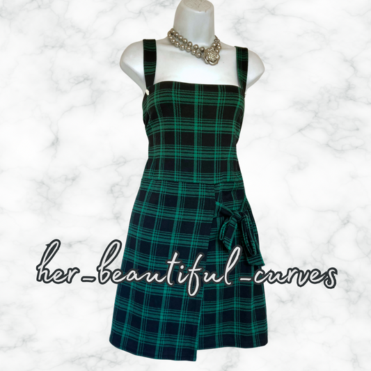 JOE BROWNS TARTAN PINAFORE/DUNGAREES PARTY DRESS SIZE 16
