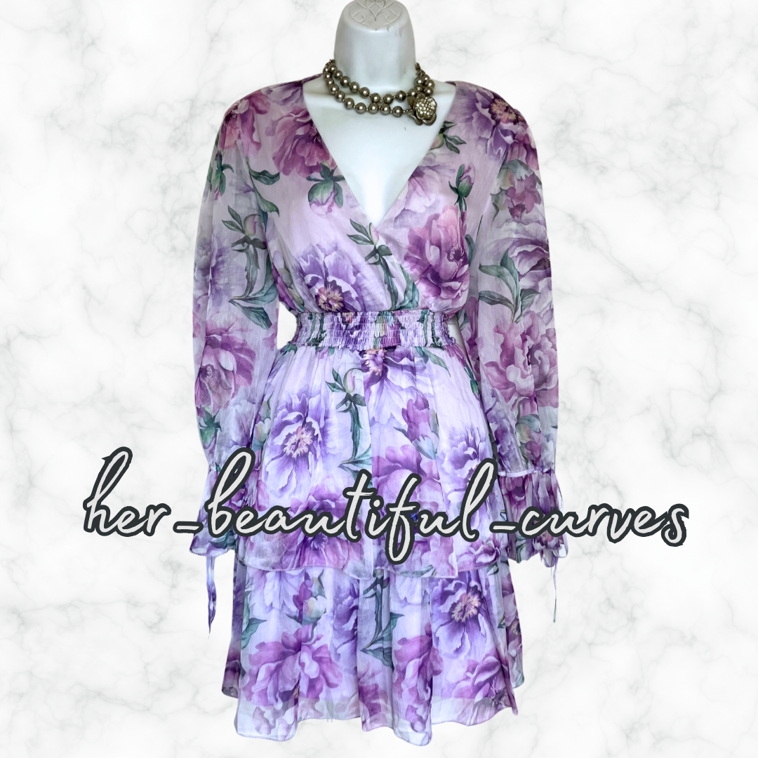 QUIZ FLORAL PRINT TIERED WEDDIN OCCASION PARTY DRESS SIZE 16