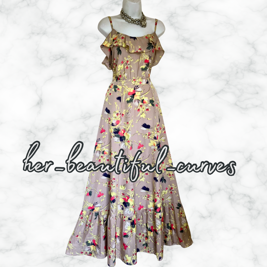 MONSOON FLORAL PRINT MAXI PARTY DRESS SIZE 20