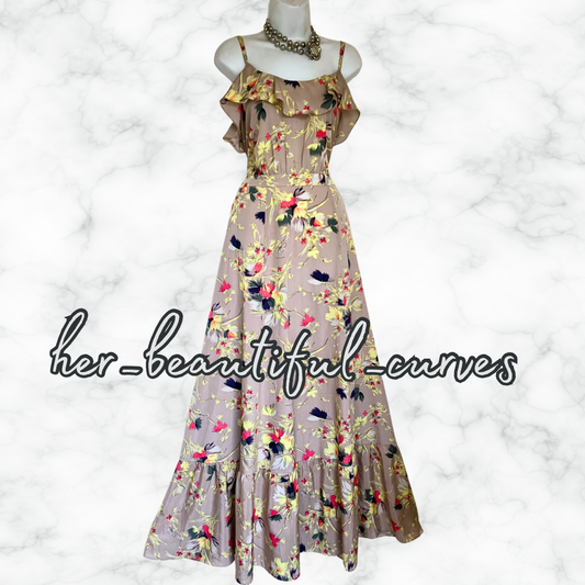 MONSOON FLORAL PRINT MAXI PARTY DRESS SIZE 20