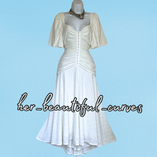 ASOS EMBROIDERED RUCHED VINTAGE STYLE MIDI OCCASION PARTY DRESS SIZE 16