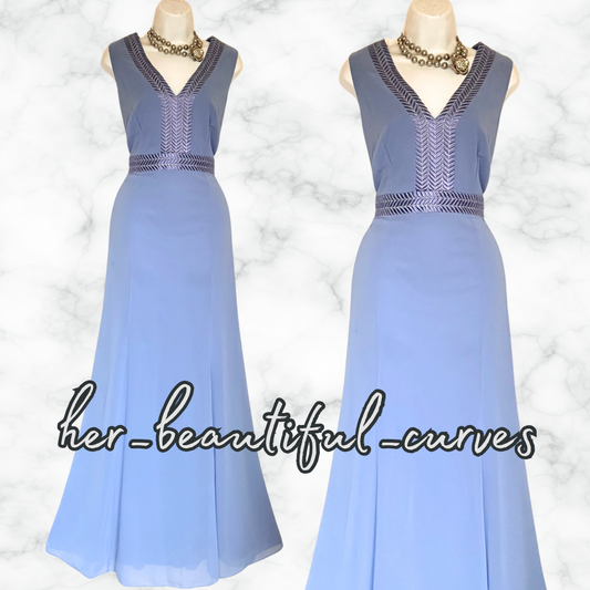 MONSOON Embroidered Maxi Occasion Wedding Evening PARTY DRESS SIZE 16