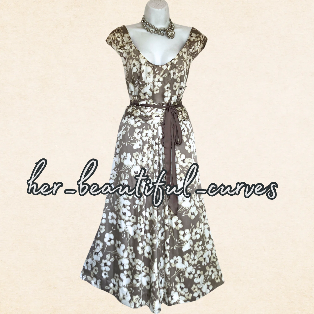 MONSOON FLORAL PRINT WEDDING OCCASION PARTY DRESS SIZE 22
