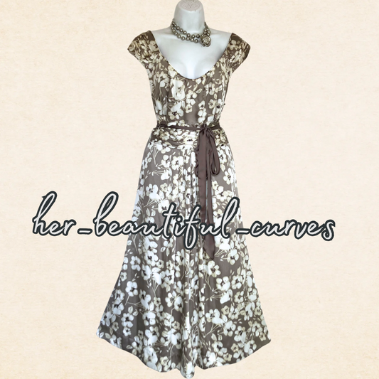 MONSOON FLORAL PRINT WEDDING OCCASION PARTY DRESS SIZE 22