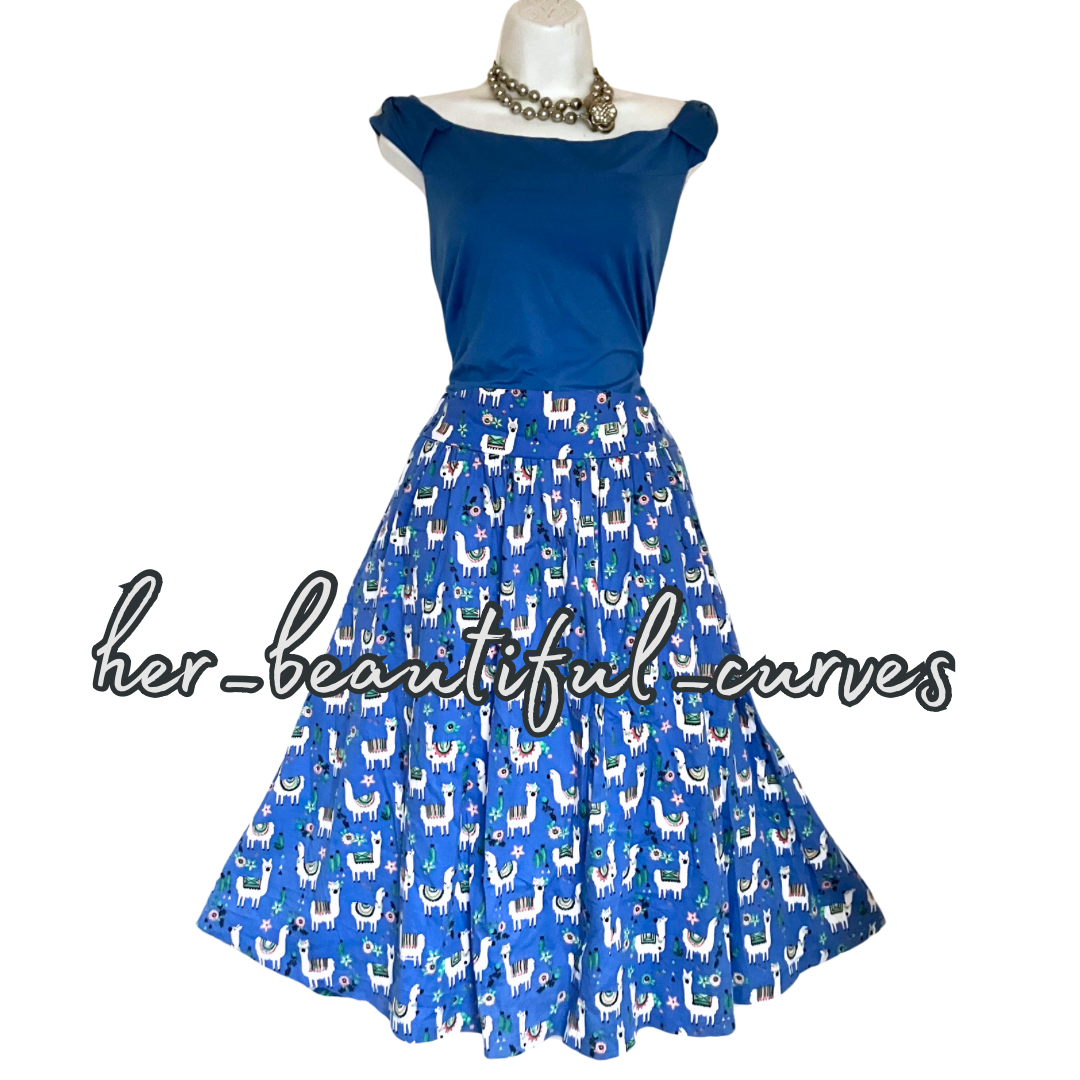 LINDY BOP LLAMA PRINT PARTY VINTAGE STYLE DRESS SIZE 22