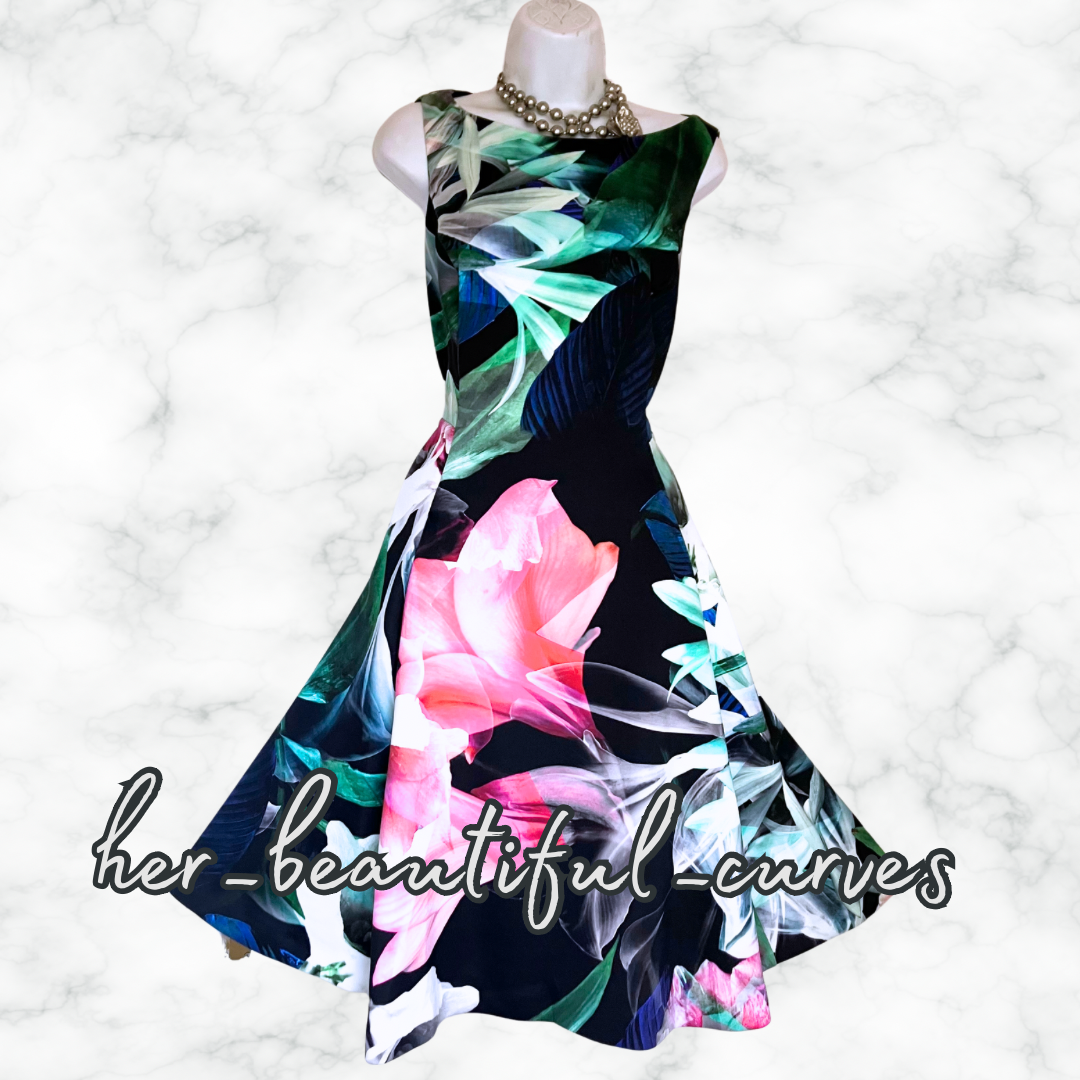COAST FLORAL PRINT WEDDING OCCASION PARTY DRESS SIZE 18