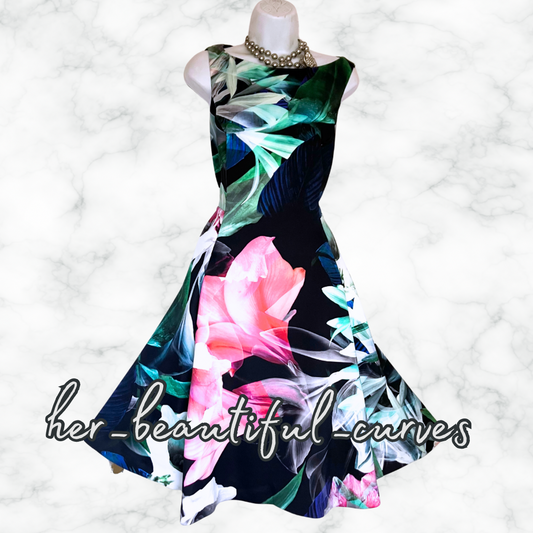 COAST FLORAL PRINT WEDDING OCCASION PARTY DRESS SIZE 18