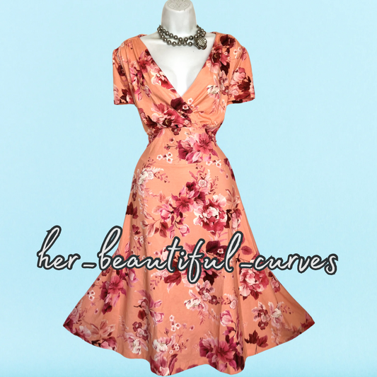 JOE BROWNS FLORAL PRINT JERSEY OCCASION PARTY DRESS SIZE 18 new with tags