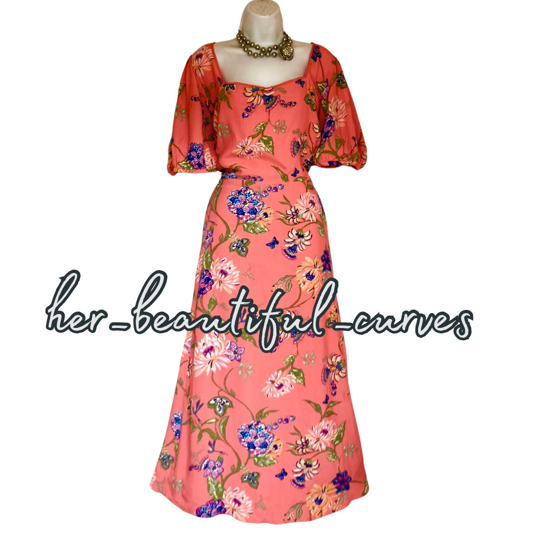 MONSOON BUTTERFLIES BIRDS & FLORAL WEDDING OCCASION PARTY DRESS SIZE 24 new