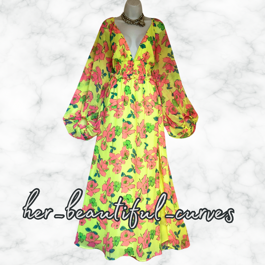 ASOS FLORAL PRINT WEDDING OCCASION PARTY DRESS SIZE 16