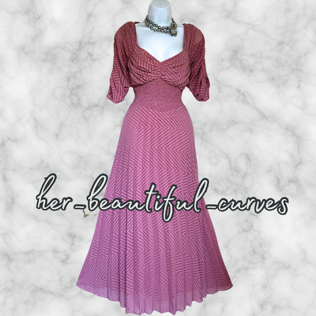 ASOS ZIGZAG PATTERN PLEATED OCCASION WEDDING PARTY DRESS SIZE 16