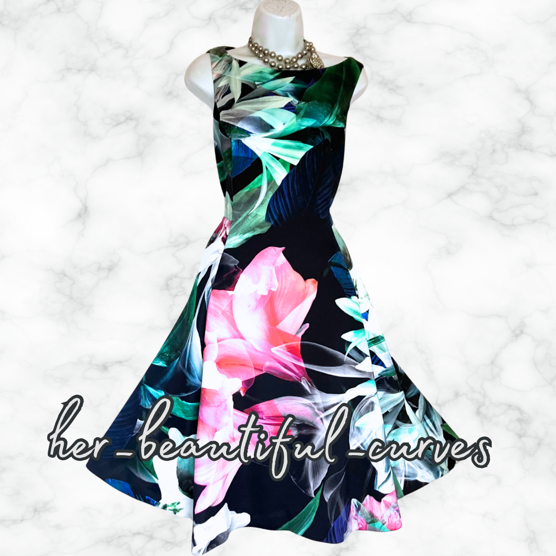 COAST FLORAL PRINT WEDDING OCCASION PARTY DRESS SIZE 18