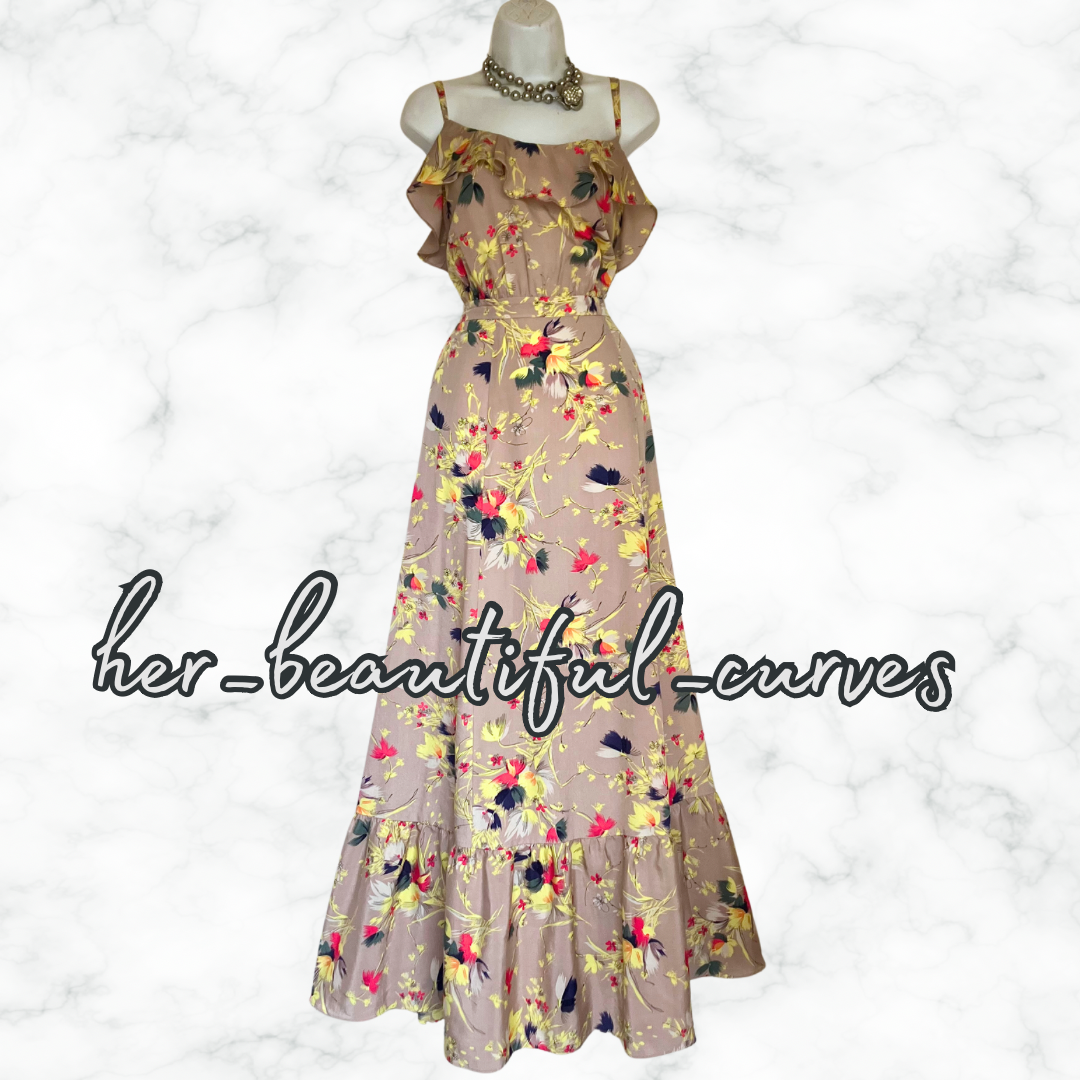 MONSOON FLORAL PRINT MAXI PARTY DRESS SIZE 20