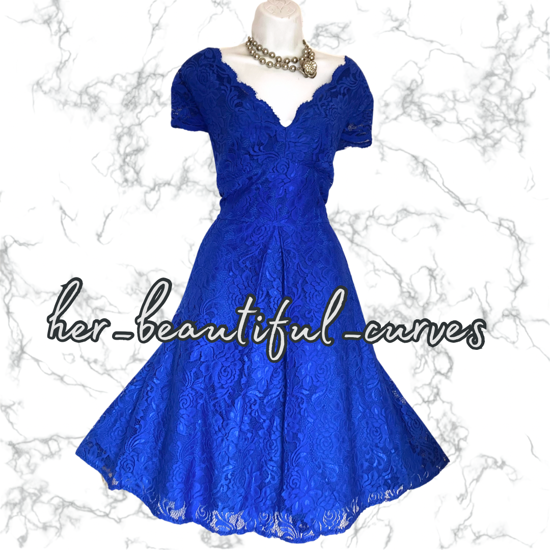 EXQUISITE JOLIE MOI APPLIQUÉ BLOOMS 50's STYLE FLARED PARTY DRESS SIZE 20