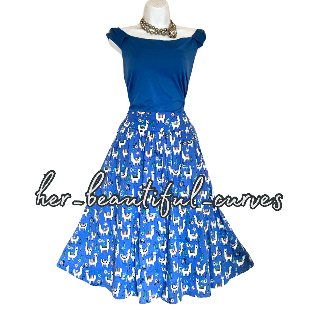 LINDY BOP LLAMA PRINT PARTY VINTAGE STYLE DRESS SIZE 22