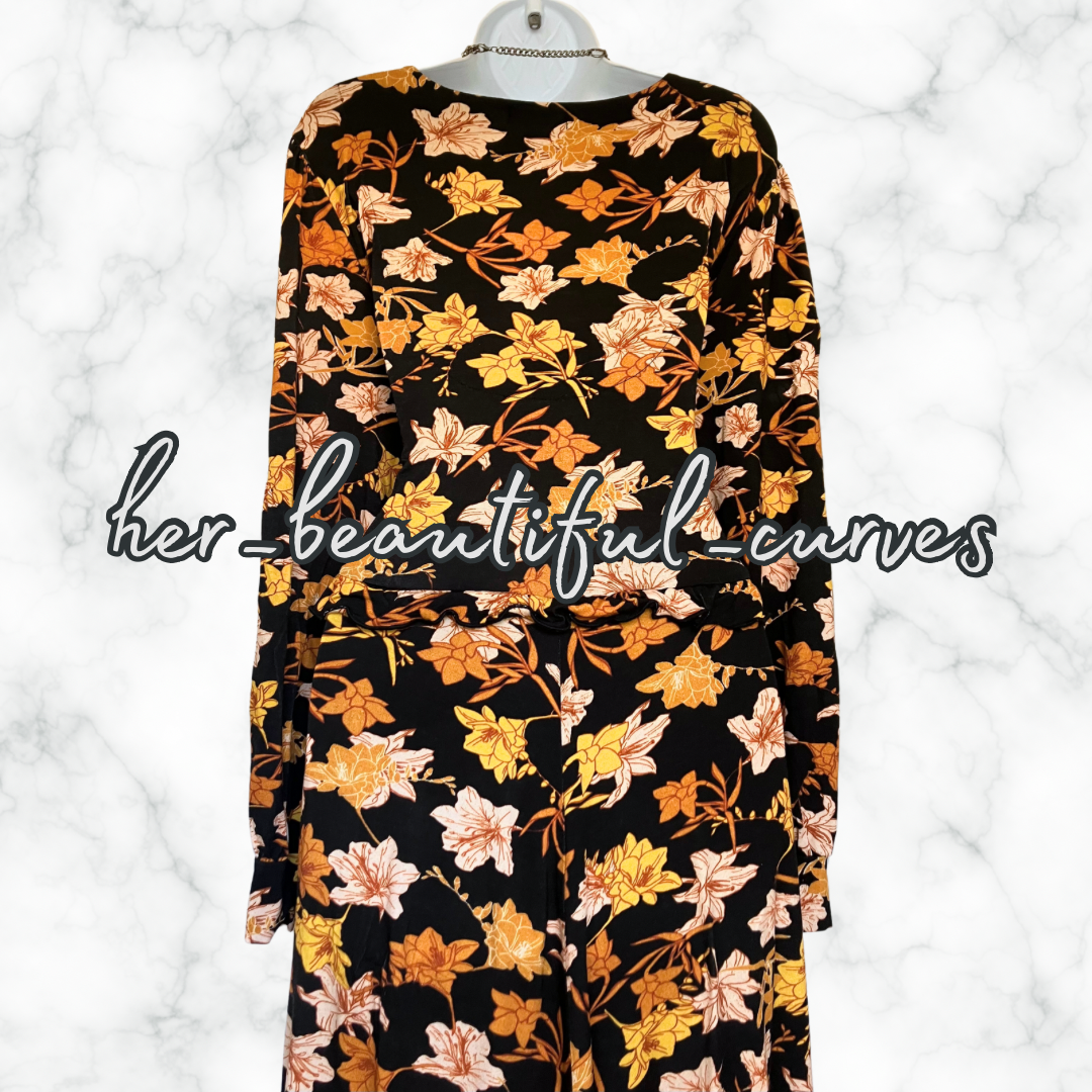 JOE BROWNS FLORAL PRINT JERSEY MIDI OR MAXI PARTY DRESS SIZE 22