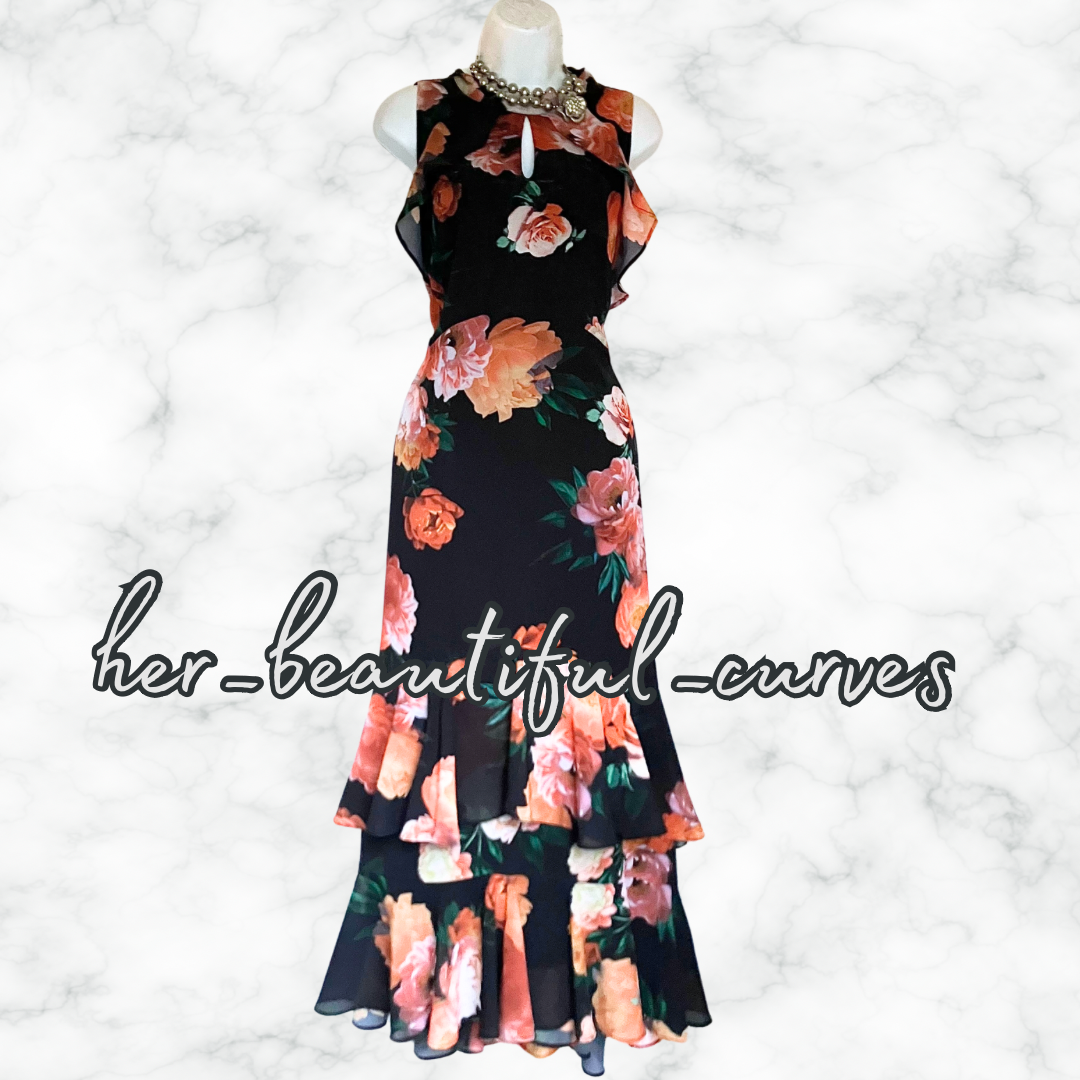 JOANNA HOPE FLORAL PRINT MAXI OCCASION WEDDING PARTY DRESS SIZE 20