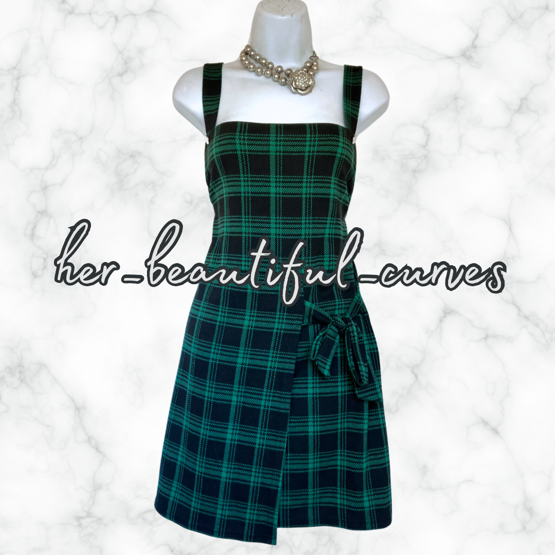 JOE BROWNS TARTAN PINAFORE/DUNGAREES PARTY DRESS SIZE 16
