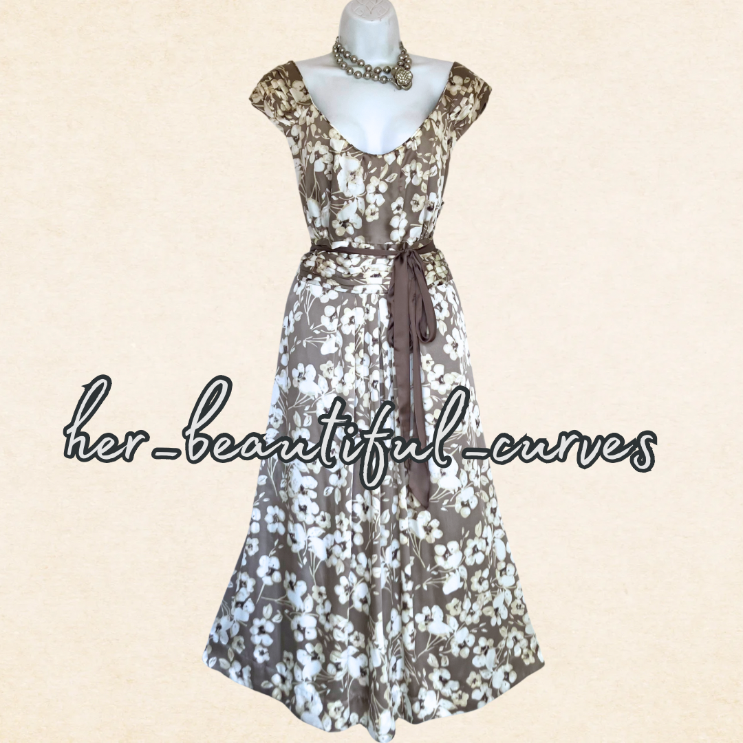 MONSOON FLORAL PRINT WEDDING OCCASION PARTY DRESS SIZE 22