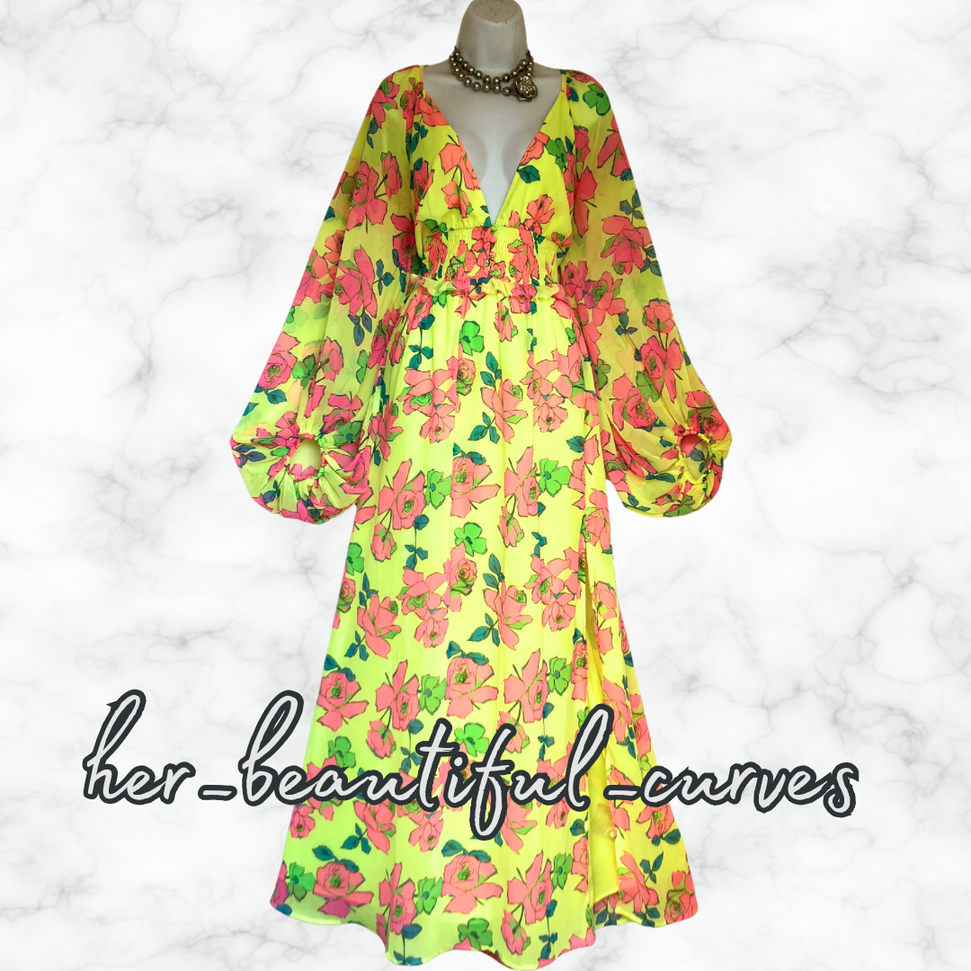 ASOS FLORAL PRINT WEDDING OCCASION PARTY DRESS SIZE 16