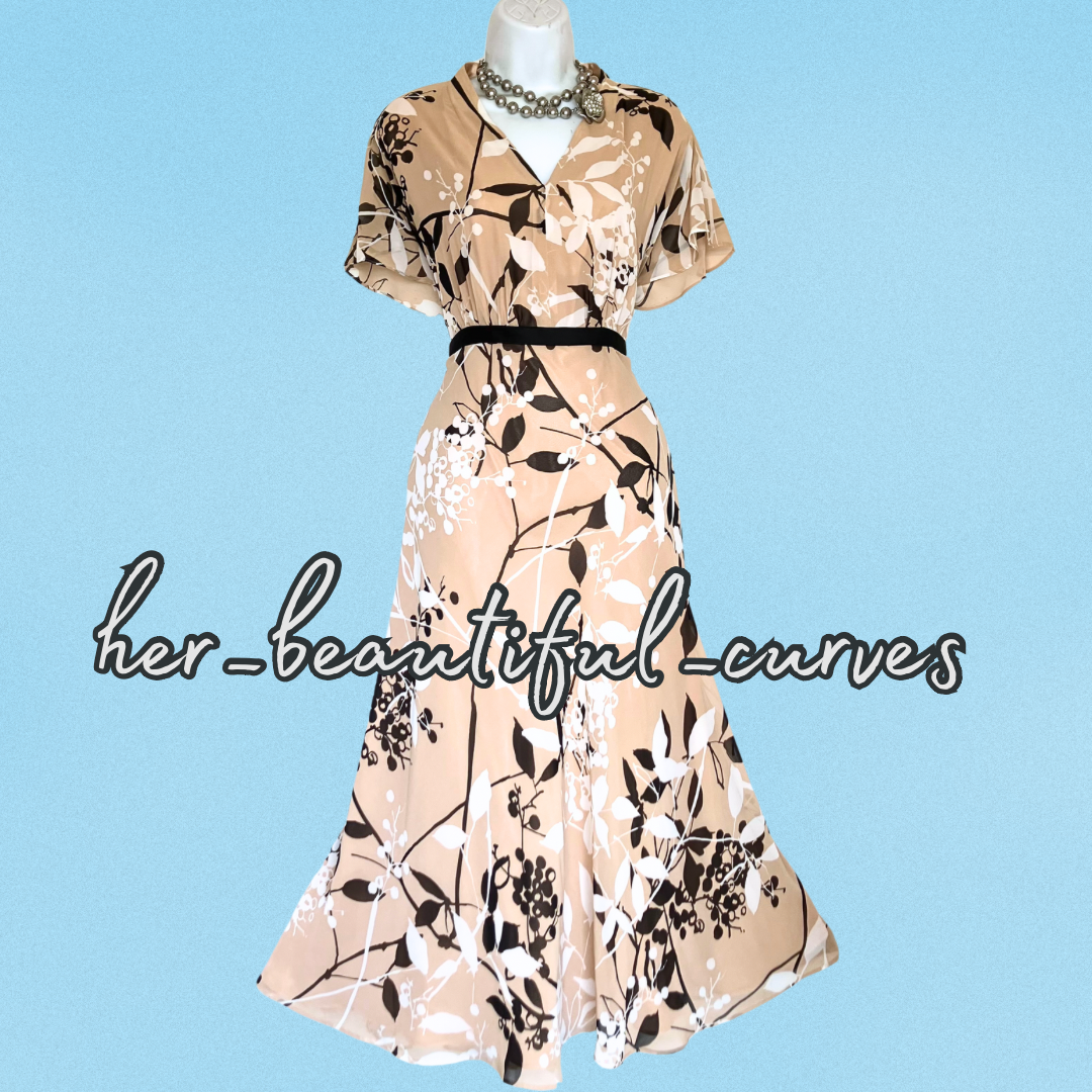 JACQUES VERT FLORAL PRINT WEDDING OCCASION PARTY DRESS SIZE 20