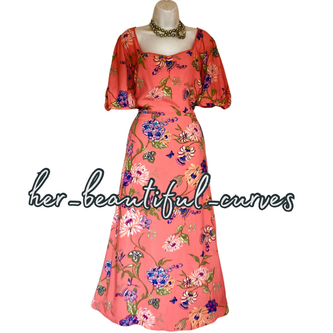 MONSOON BUTTERFLIES BIRDS & FLORAL WEDDING OCCASION PARTY DRESS SIZE 24 new