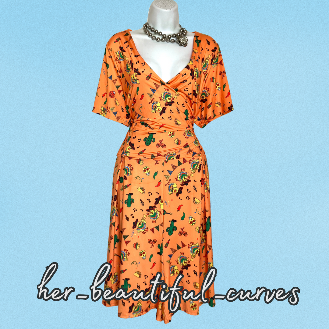 LINDY BOP MARIACHI HENS PRINT PARTY PLAYSUITS SIZE 20