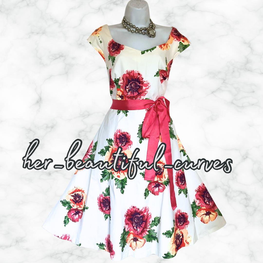 MONSOON GORGEOUS FLORAL PRINT WEDDING OCCASION PARTY DRESS SIZE SIZE 18