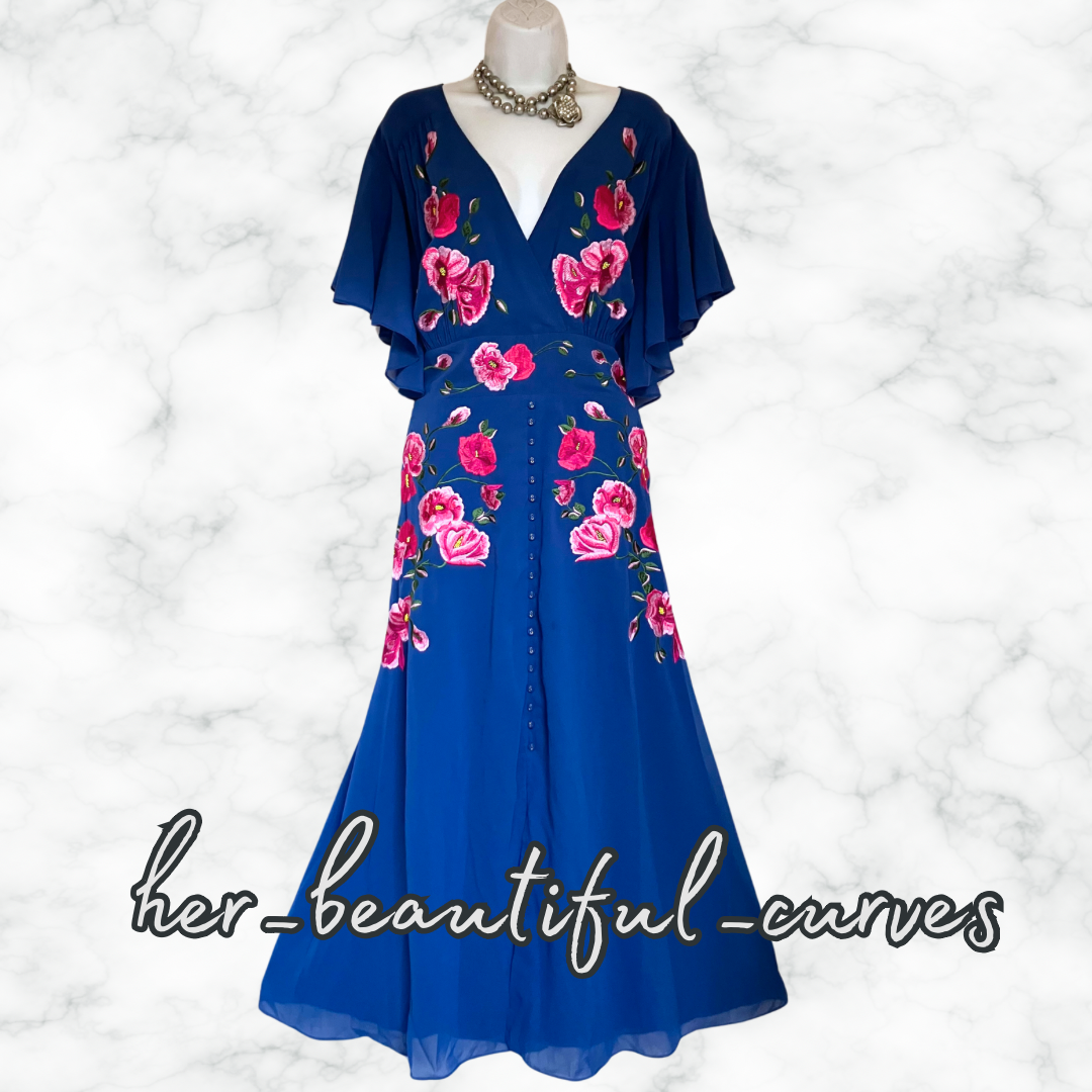 HOPE & IVY EMBROIDERED FLORAL WEDDING OCCASION PARTY DRESS SIZE 24