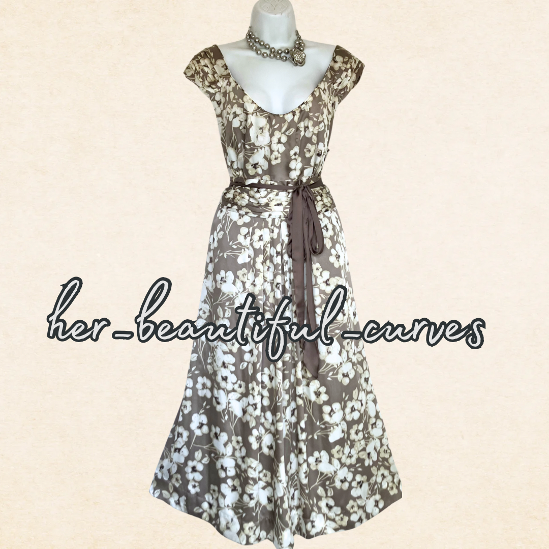 MONSOON FLORAL PRINT WEDDING OCCASION PARTY DRESS SIZE 22
