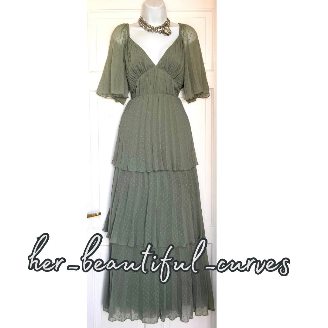 ASOS TIERED WEDDING OCCASION PARTY DRESS SIZE 14