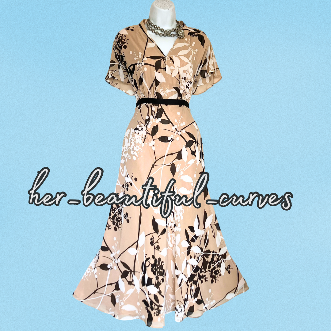 JACQUES VERT FLORAL PRINT WEDDING OCCASION PARTY DRESS SIZE 20