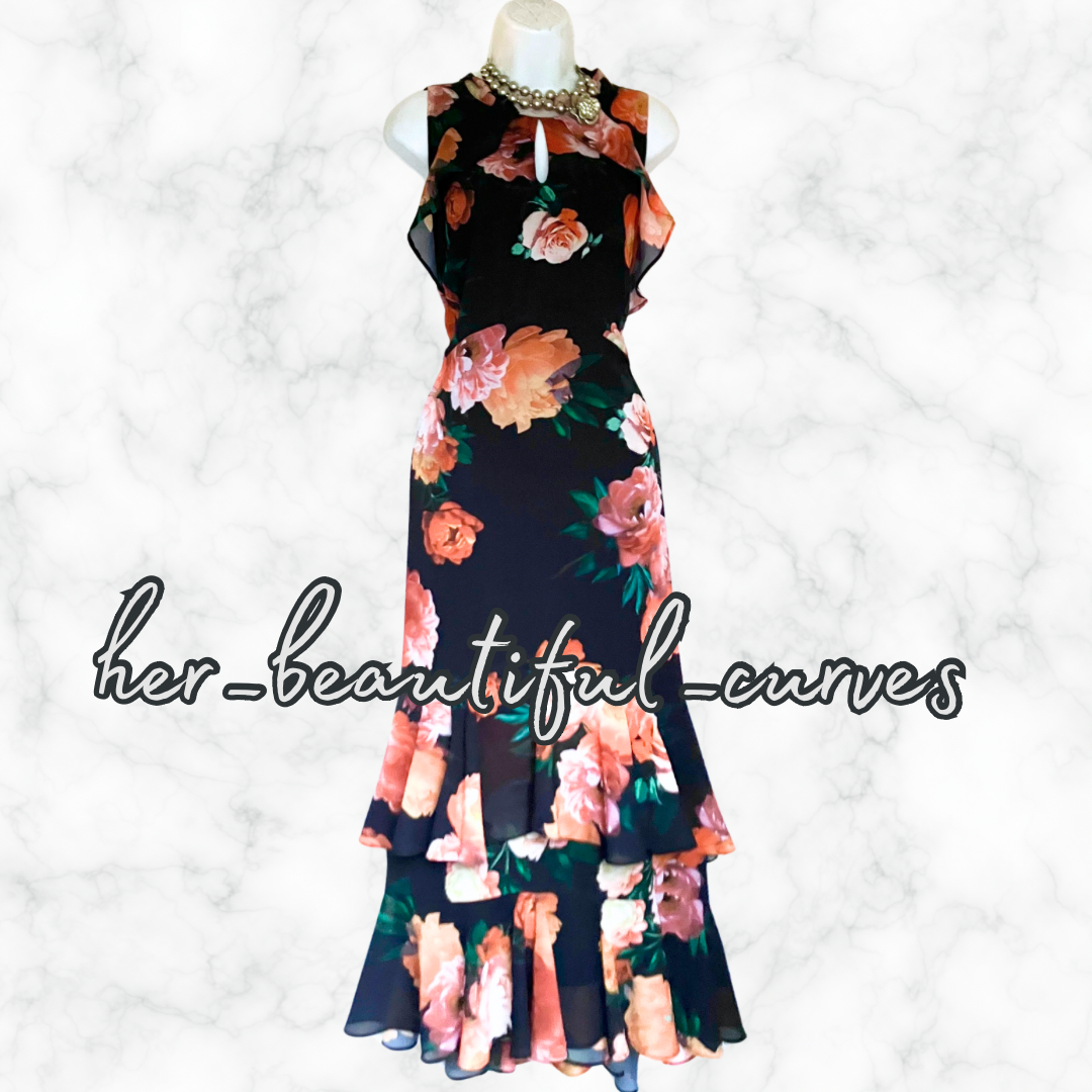JOANNA HOPE FLORAL PRINT MAXI OCCASION WEDDING PARTY DRESS SIZE 20