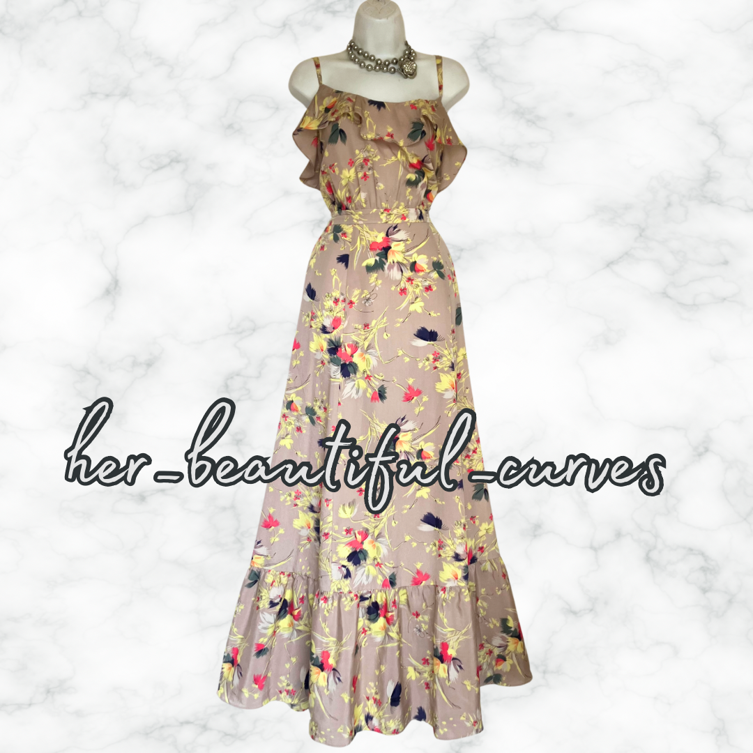 MONSOON FLORAL PRINT MAXI PARTY DRESS SIZE 20