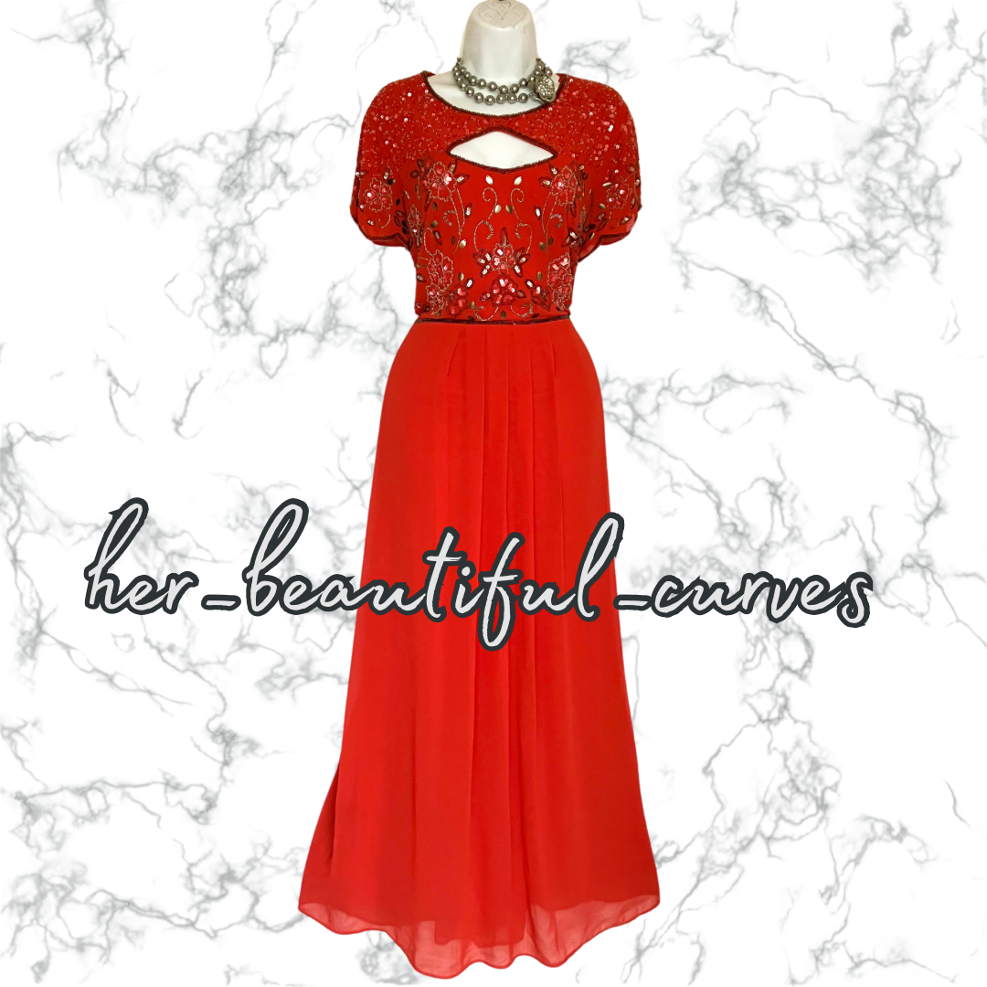 JOANANHOPE BEADED SEQUINED EMBELLISHED OCCASION EVEING PARTY DRESS SIZE 20