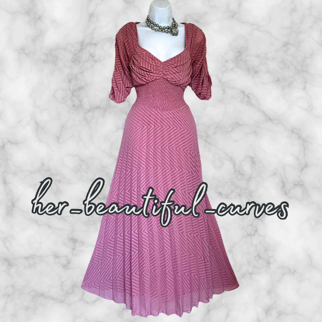 ASOS ZIGZAG PATTERN PLEATED OCCASION WEDDING PARTY DRESS SIZE 16