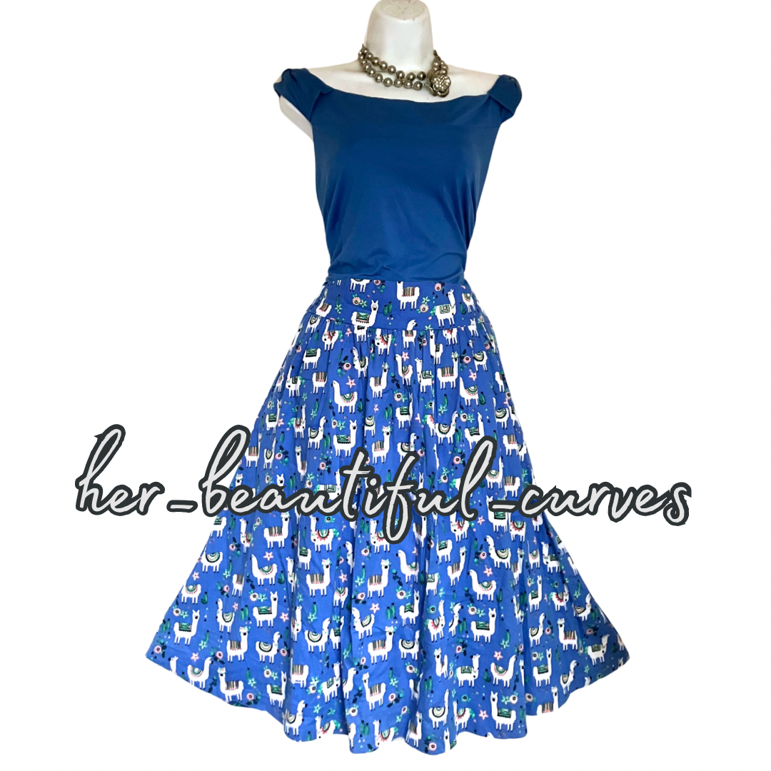 LINDY BOP LLAMA PRINT PARTY VINTAGE STYLE DRESS SIZE 22