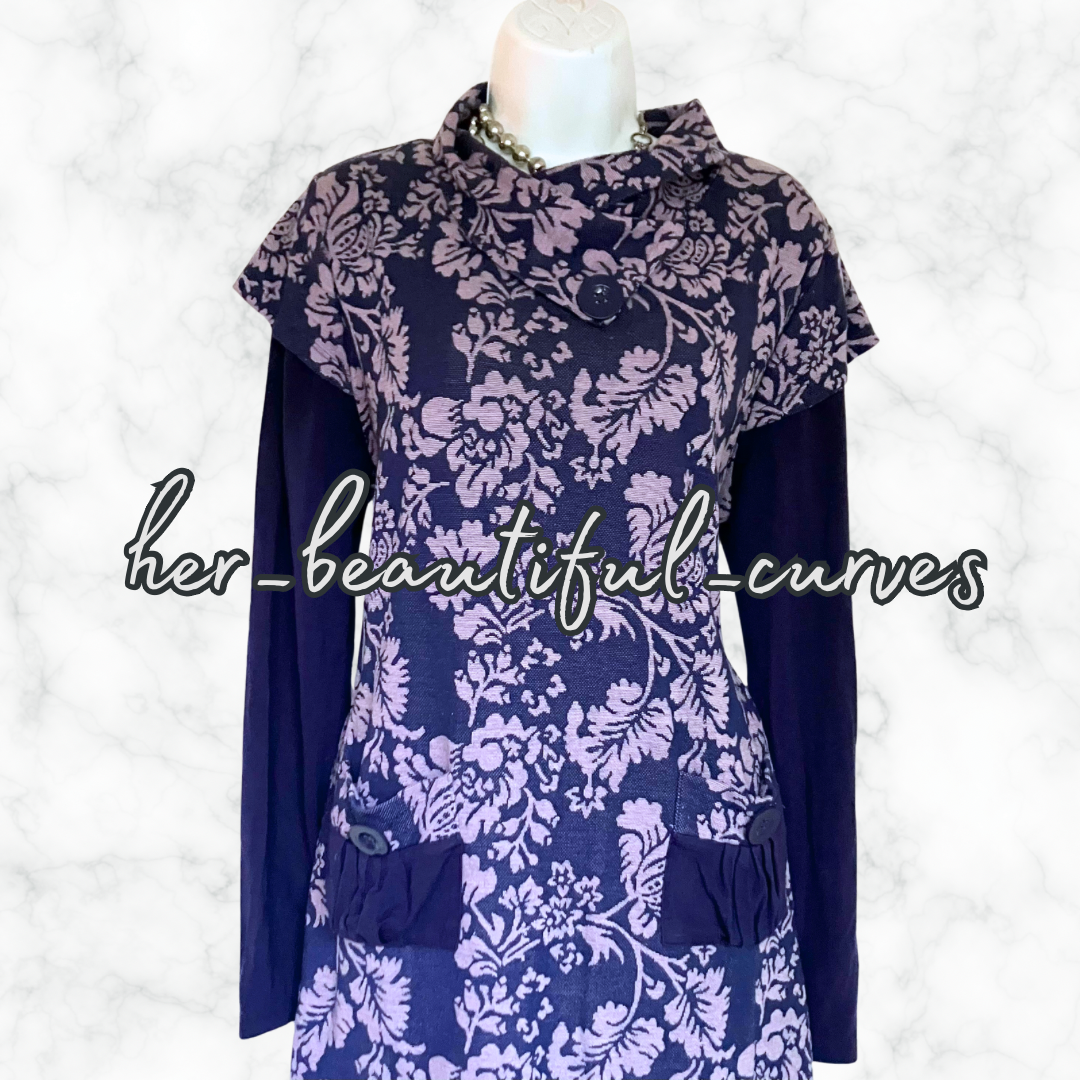 JOE BROWNS QUIRKY & UNIQUE LEAVES PRINT PARTY DRESS SIZE 18