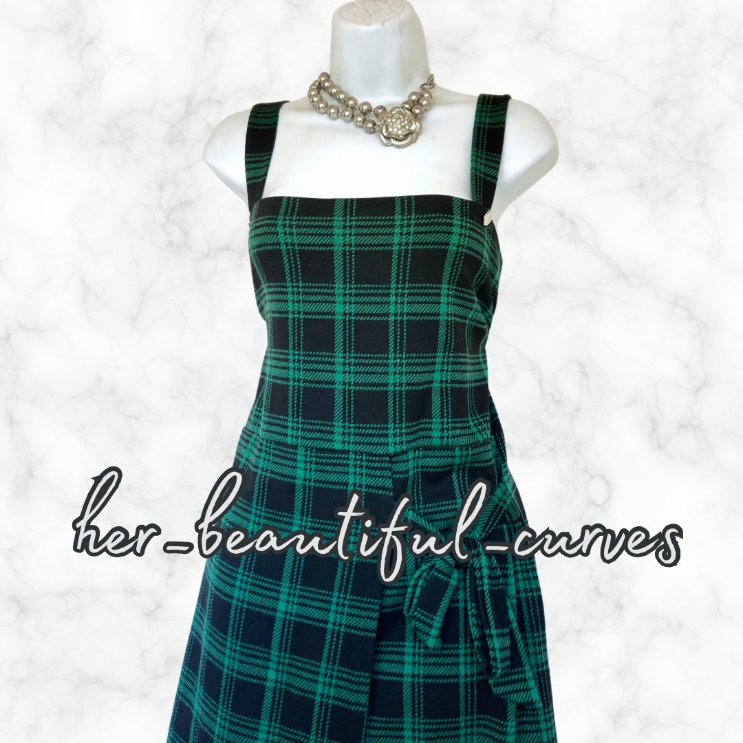 JOE BROWNS TARTAN PINAFORE/DUNGAREES PARTY DRESS SIZE 16