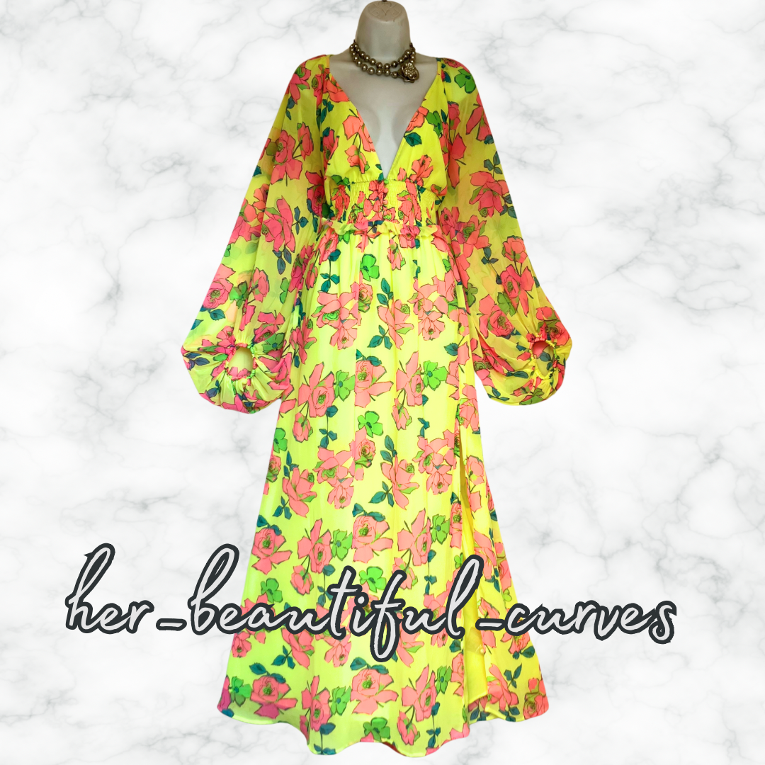 ASOS FLORAL PRINT WEDDING OCCASION PARTY DRESS SIZE 16