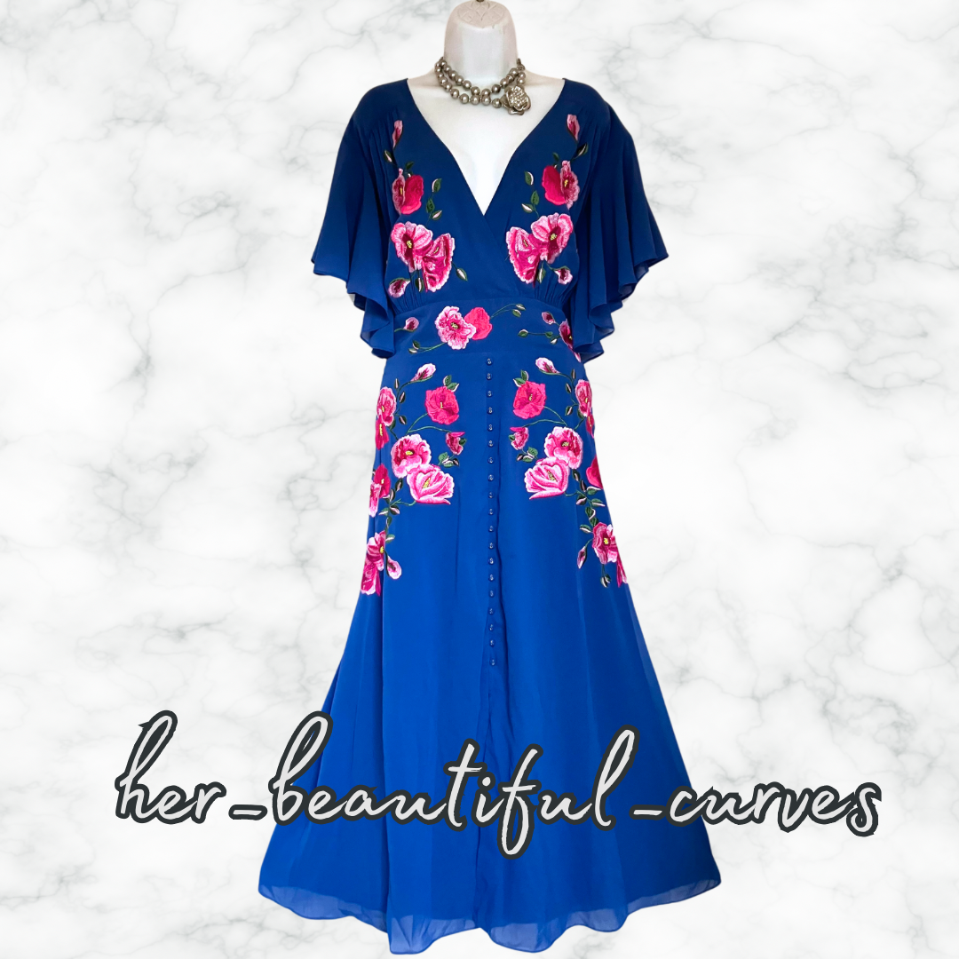 HOPE & IVY EMBROIDERED FLORAL WEDDING OCCASION PARTY DRESS SIZE 24