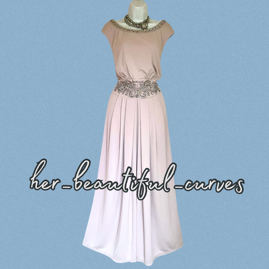 JOANNA HOPE DIAMANTÉS BEADS WEDDING OCCASION EVENING PARTY DRESS SIZE 24 new
